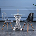 46.5*53*82cm Clear Transparent Acrylic Dining Chairs OEM With Wooden Leges