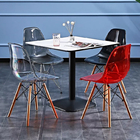 46.5*53*82cm Clear Transparent Acrylic Dining Chairs OEM With Wooden Leges