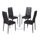 High Discount Four Person Kitchen Table 1200*700*750mm Tempered Glass Dining Room Table
