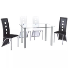 Restaurant Tempered Glass Table 1200*700*750mm Modern Glass Dining Table Set