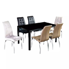 Restaurant Tempered Glass Table 1200*700*750mm Modern Glass Dining Table Set