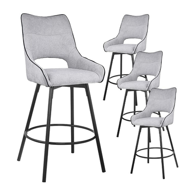 ISO 9001 Döşemeli Yemek Odası Mobilyaları Metal Ayaklı Modern Tekstil Accent Koltuk