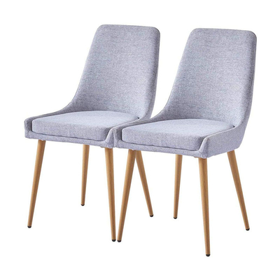 Tekstil Döşemeli Yemek Odası Yan Sandalye Ergonomik Sırt Tasarımı Beyaz